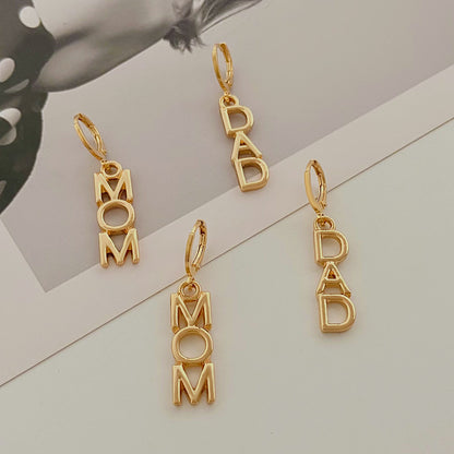 Retro Alphabet Letter Earrings Women