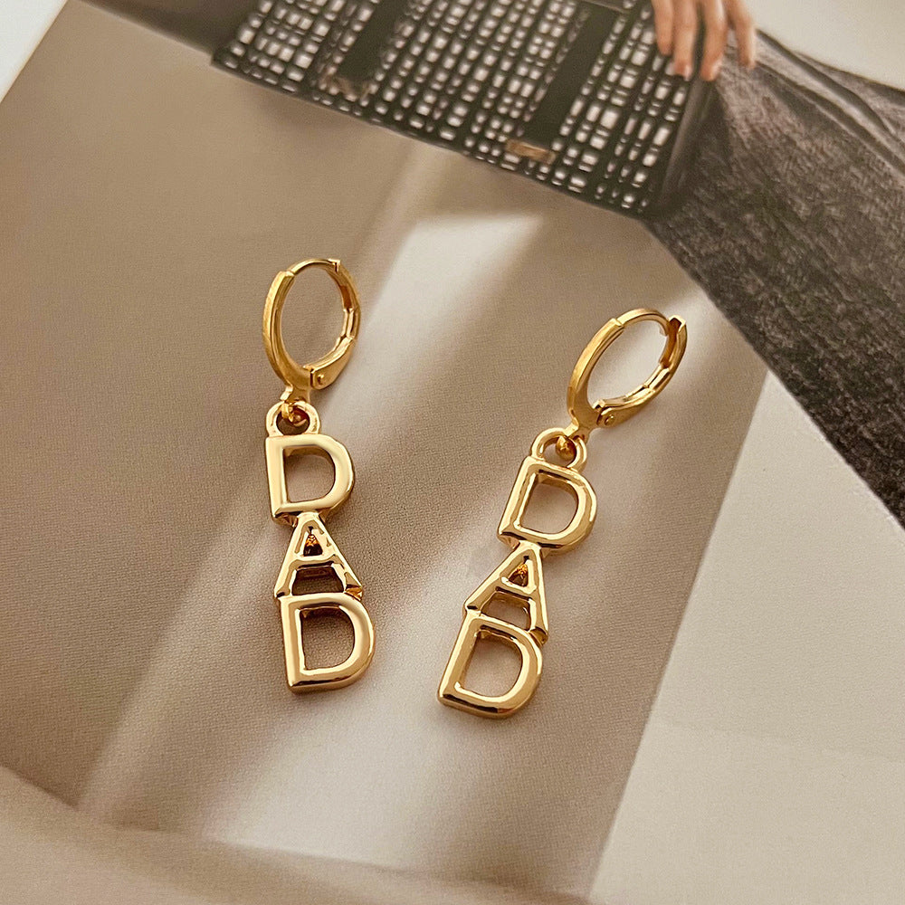 Retro Alphabet Letter Earrings Women